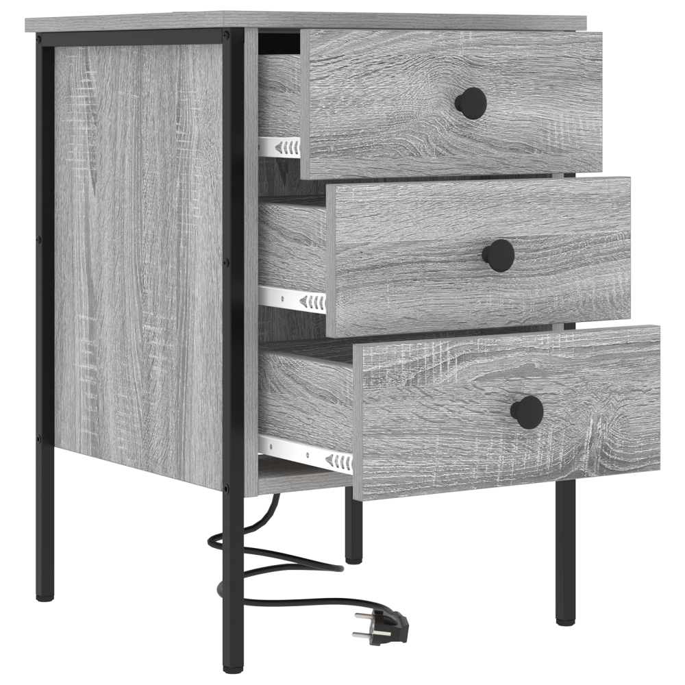 Produktbild för Nattduksbord 2 pcs Grå Sonoma 42 x 41 x 61 cm Konstruerat trä