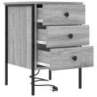 Produktbild för Nattduksbord 2 pcs Grå Sonoma 42 x 41 x 61 cm Konstruerat trä