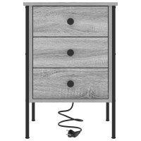 Produktbild för Nattduksbord 2 pcs Grå Sonoma 42 x 41 x 61 cm Konstruerat trä