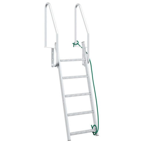 vidaXL 5-stegs bryggstege Silver 58 x 77 x 191 cm Aluminium