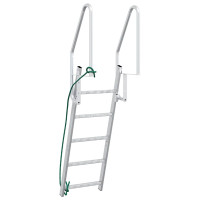 Produktbild för 5-stegs bryggstege Silver 58 x 77 x 191 cm Aluminium