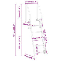 Produktbild för 5-stegs bryggstege Silver 58 x 77 x 191 cm Aluminium