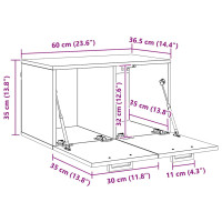 Produktbild för Väggmonterat skåp Artisan Ek 60 x 36,5 x 35 cm Konstruerat trä