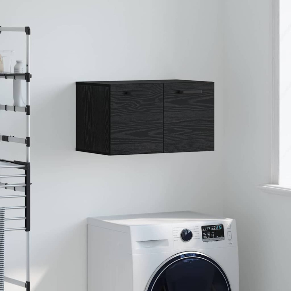 Produktbild för Väggmonterat skåp Svart Ek 60 x 36,5 x 35 cm Konstruerat trä