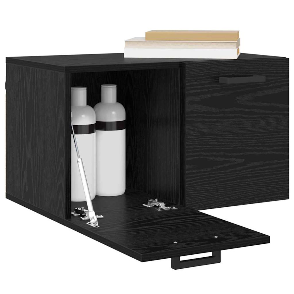 Produktbild för Väggmonterat skåp Svart Ek 60 x 36,5 x 35 cm Konstruerat trä