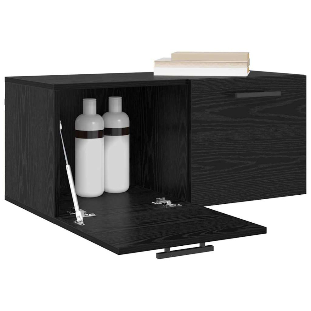 Produktbild för Väggskåp Svart ek 80 x 36.5 x 35 cm Konstruerat trä