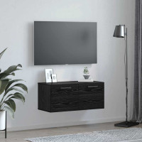 Produktbild för Väggskåp Svart ek 80 x 36.5 x 35 cm Konstruerat trä