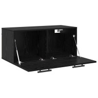 Produktbild för Väggskåp Svart ek 80 x 36.5 x 35 cm Konstruerat trä