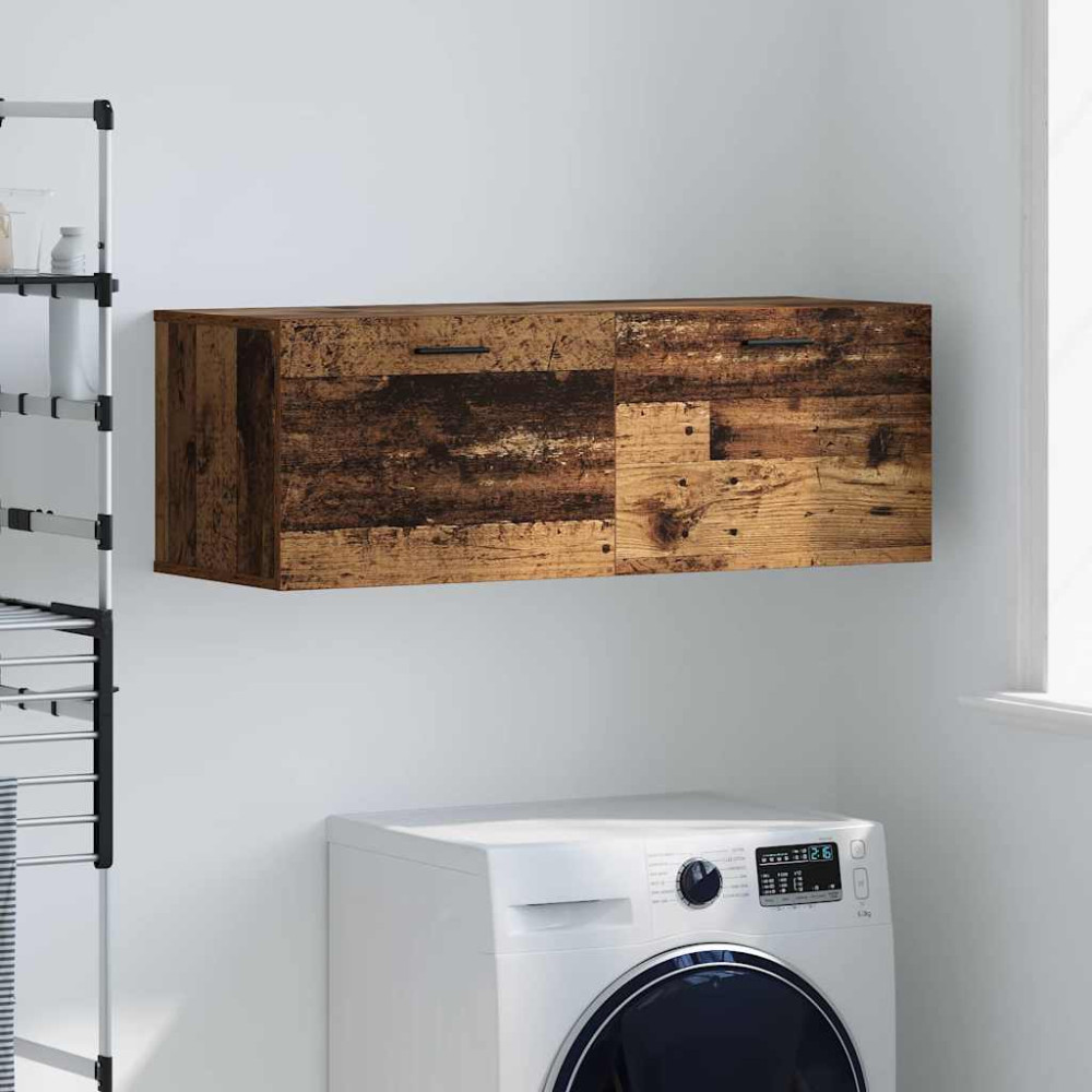 Produktbild för Väggmonterat skåp Väggmonterad Gammalt trä 100 x 36,5 x 35 cm