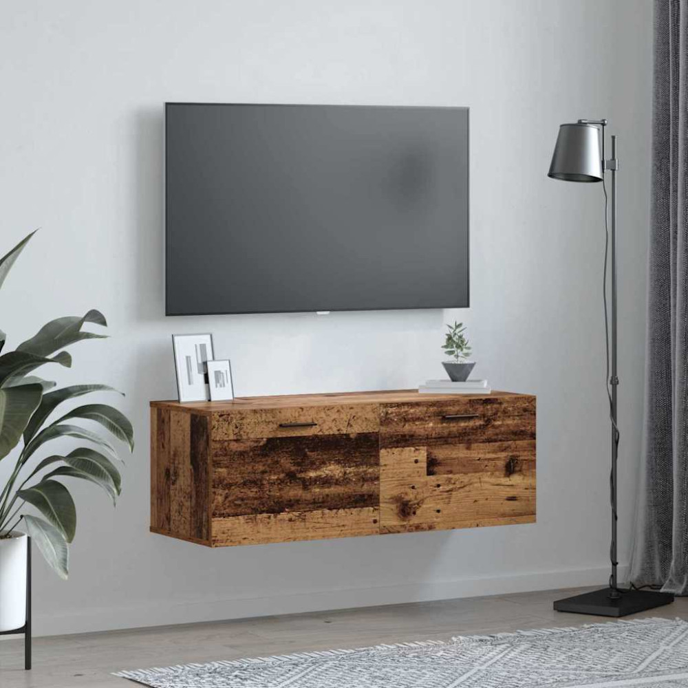 Produktbild för Väggmonterat skåp Väggmonterad Gammalt trä 100 x 36,5 x 35 cm