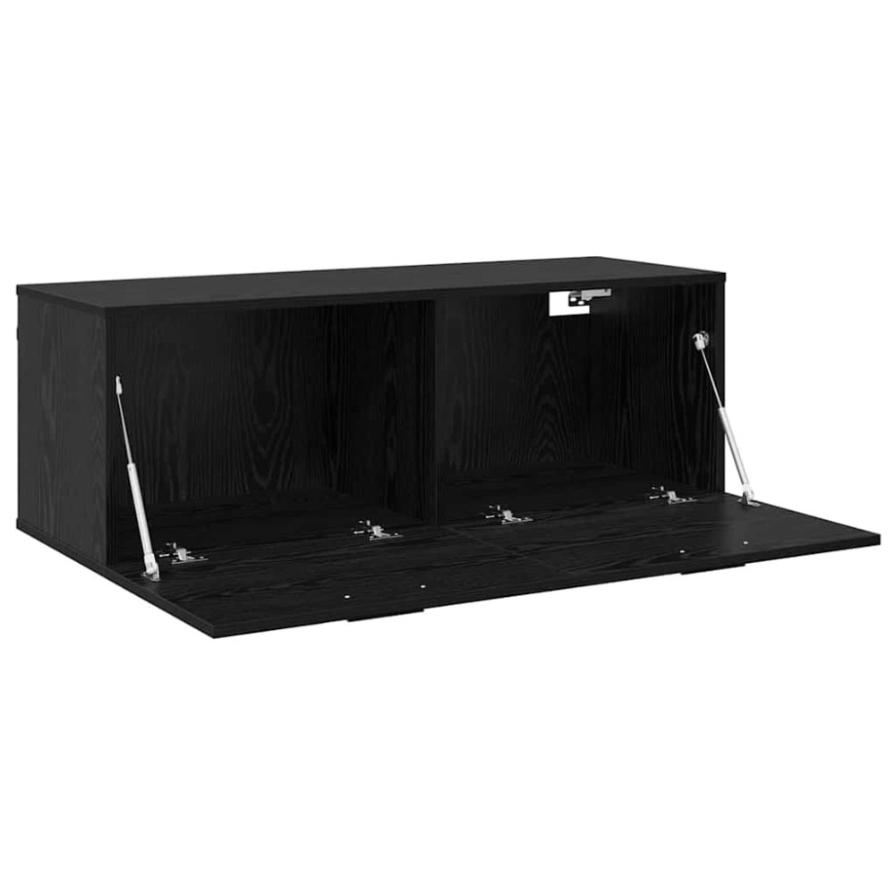 Produktbild för Väggmonterat skåp Svart Ek 100 x 36,5 x 35 cm Konstruerat trä