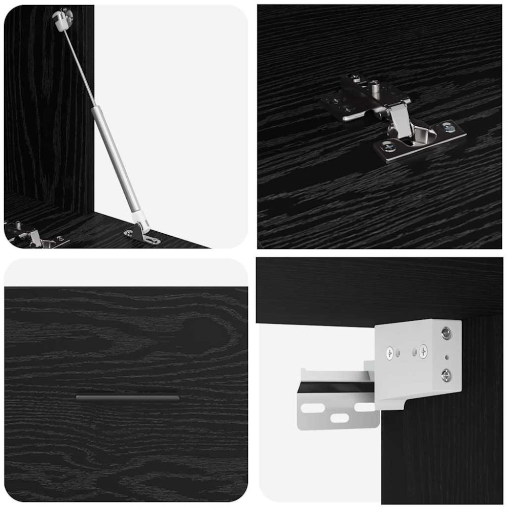Produktbild för Väggmonterat skåp Svart Ek 100 x 36,5 x 35 cm Konstruerat trä