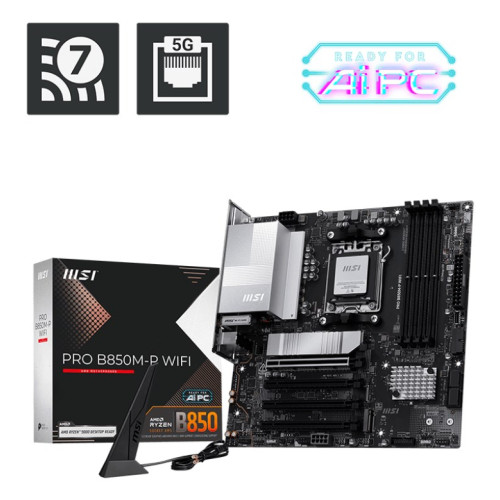 MSI MSI PRO B850M-P WIFI - moderkort - micro ATX - Socket AM5 - AMD B850