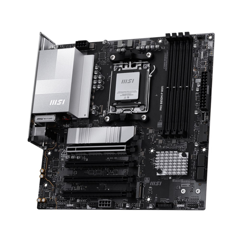 Produktbild för MSI PRO B850M-P WIFI - moderkort - micro ATX - Socket AM5 - AMD B850