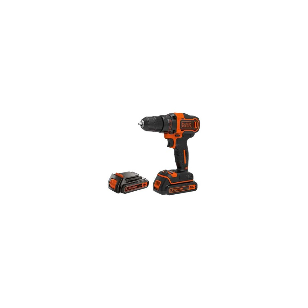 Produktbild för BLACK+DECKER BDCDD186KB-QW - borr/drivare - sladdlös - 2 batterier
