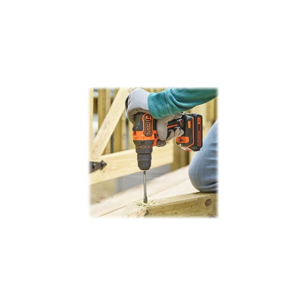Produktbild för BLACK+DECKER BDCDD186KB-QW - borr/drivare - sladdlös - 2 batterier