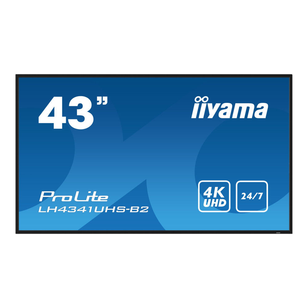 Produktbild för iiyama ProLite LH4341UHS-B2 43" Klass (42.5" visbar) LED-bakgrundsbelyst LCD-skärm - 4K - för digital skyltning