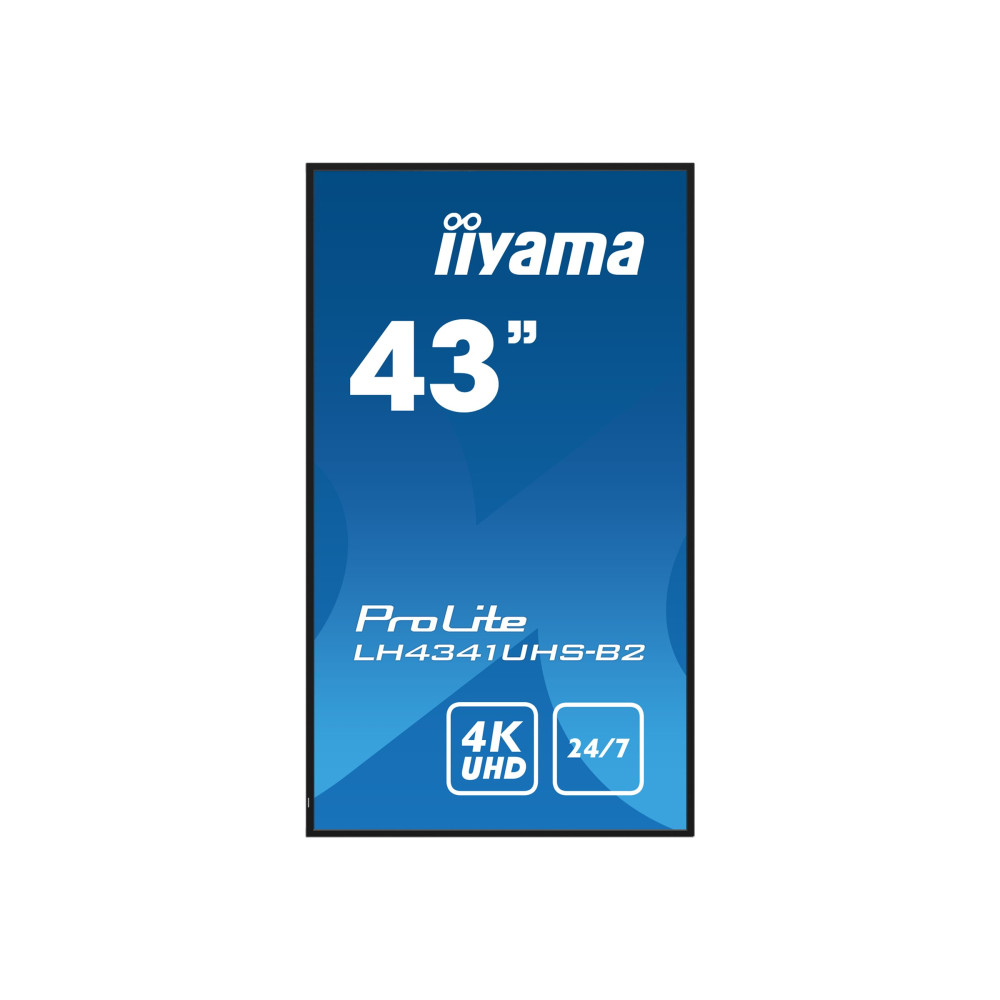 Produktbild för iiyama ProLite LH4341UHS-B2 43" Klass (42.5" visbar) LED-bakgrundsbelyst LCD-skärm - 4K - för digital skyltning