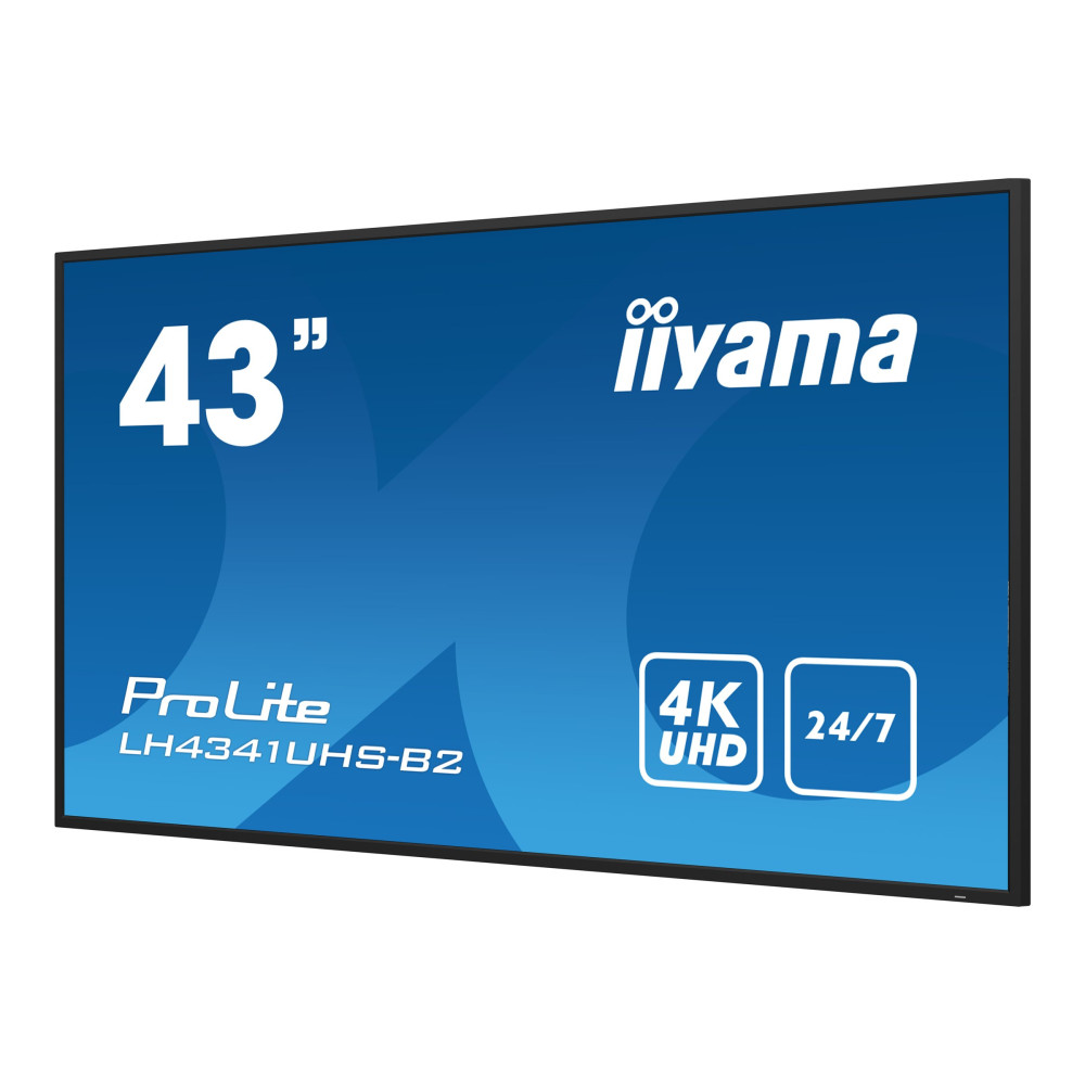 Produktbild för iiyama ProLite LH4341UHS-B2 43" Klass (42.5" visbar) LED-bakgrundsbelyst LCD-skärm - 4K - för digital skyltning