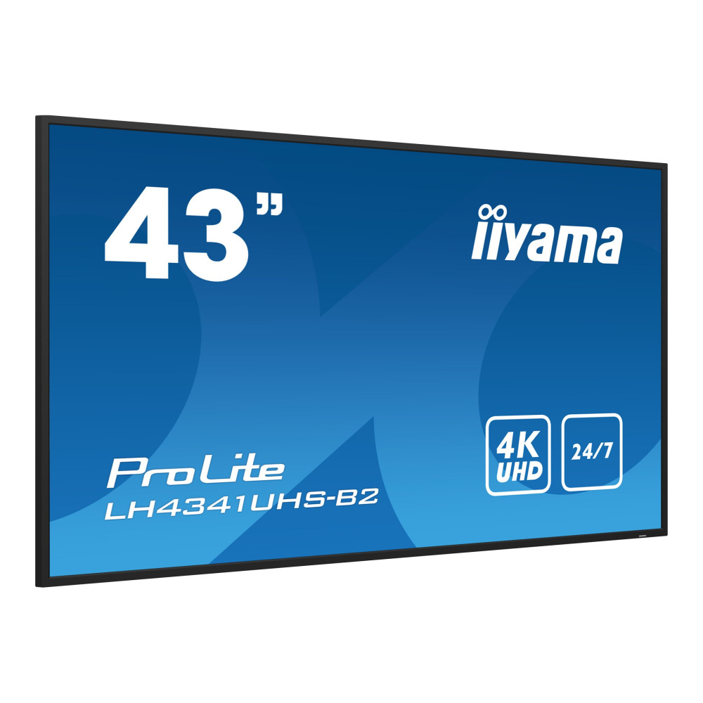 Produktbild för iiyama ProLite LH4341UHS-B2 43" Klass (42.5" visbar) LED-bakgrundsbelyst LCD-skärm - 4K - för digital skyltning