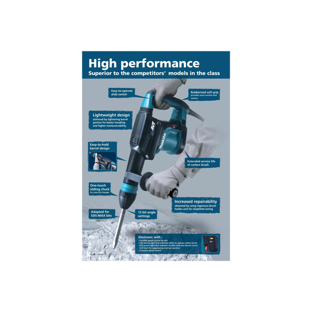 Produktbild för Makita HM0871C - demoleringshammare - 1100 W