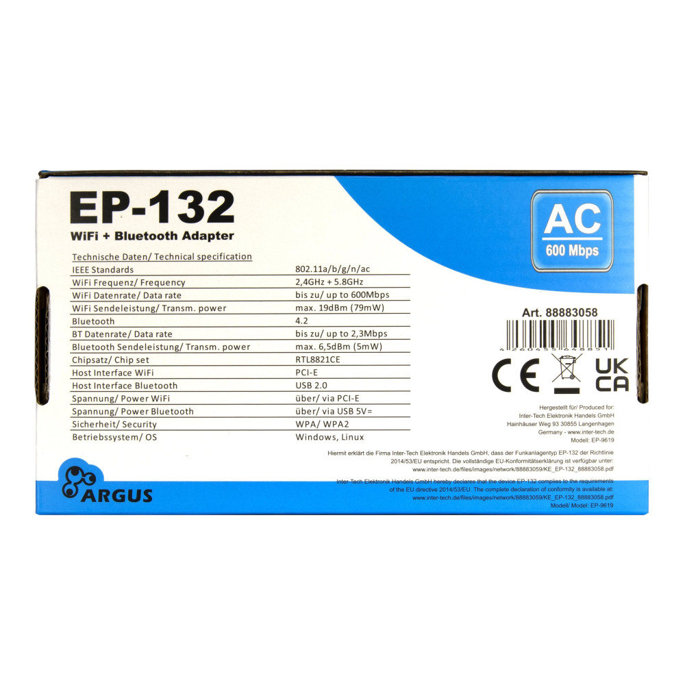 Produktbild för Argus EP-132 - nätverksadapter - PCIe