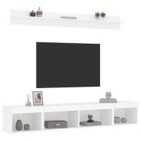 Produktbild för Tv-bänk 5 delar LED vit konstruerat trä