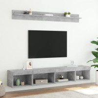 Produktbild för Tv-bänk 5 delar LED betonggrå konstruerat trä