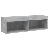 Produktbild för Tv-bänk 5 delar LED betonggrå konstruerat trä