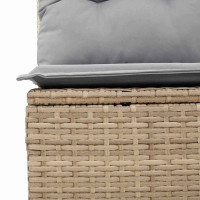 Produktbild för Trädgårdsoffset med kudde 8 pcs Beige konstrotting