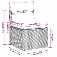 Produktbild för Trädgårdsoffset med kudde 8 pcs Beige konstrotting