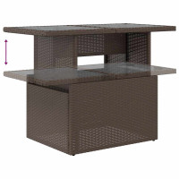 Produktbild för Trädgårdsoffset med kudde 8 pcs Brun Poly rattan