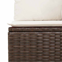 Produktbild för Trädgårdsoffset med kudde 8 pcs Brun Poly rattan