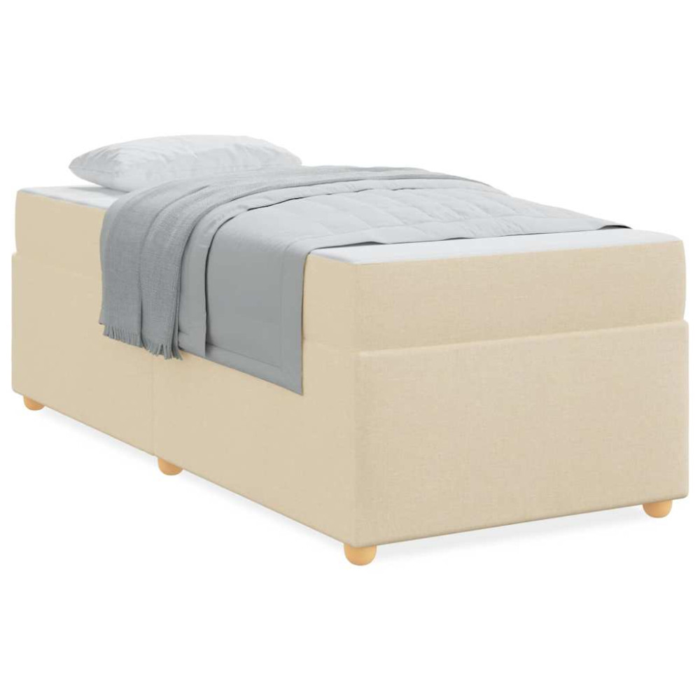 Produktbild för Sängram med madrass Kräm 100 x 200 cm tyg