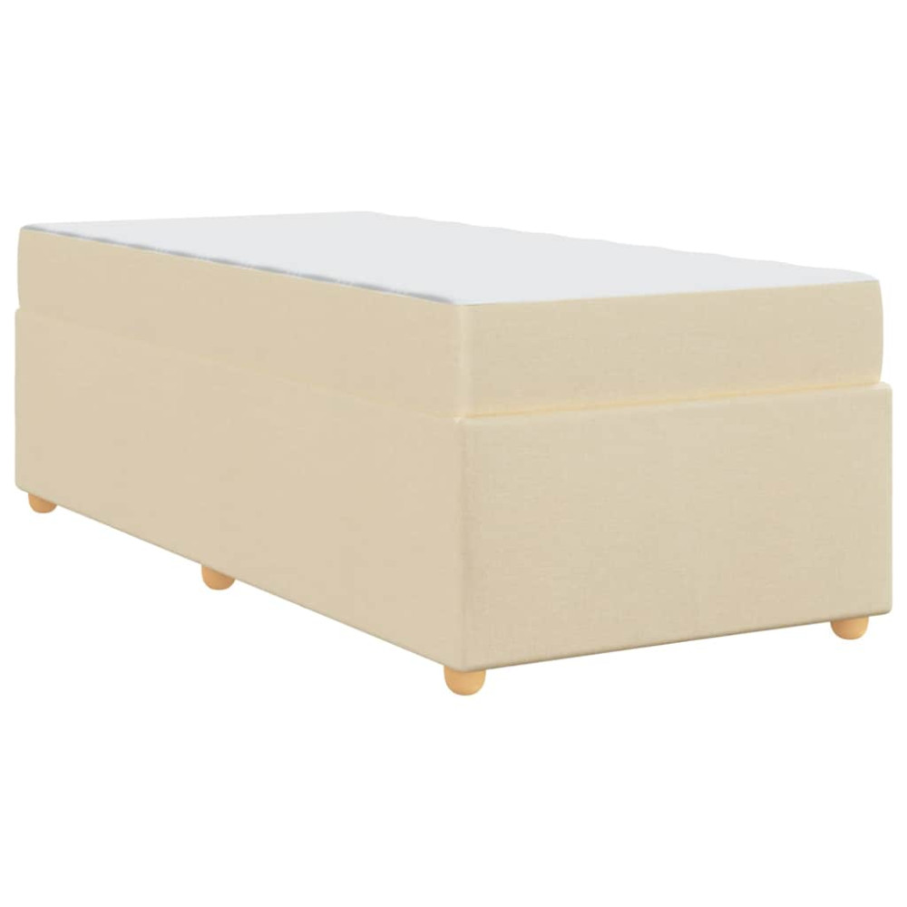 Produktbild för Sängram med madrass Kräm 100 x 200 cm tyg