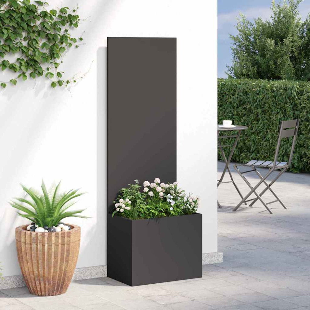 Produktbild för Trädgårds integritetsskärm Svart 50 x 150 cm Kallvalsat stål