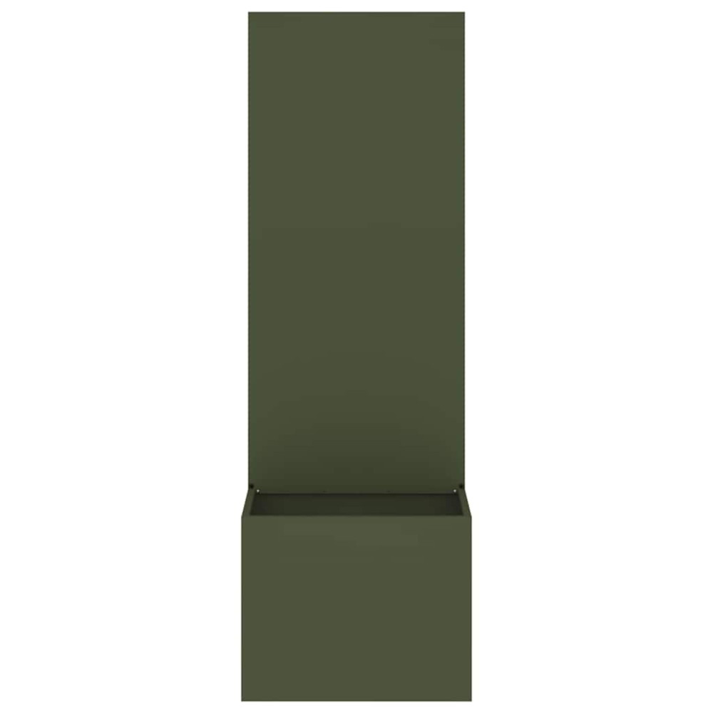 Produktbild för Trädgårds integritetsskärm Olivgrön 50 x 150 cm Kallvalsat stål