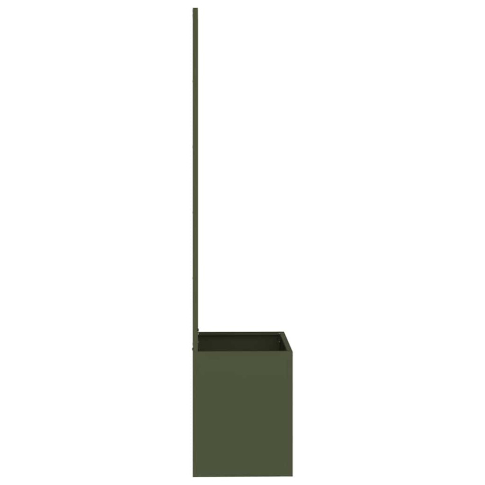 Produktbild för Trädgårds integritetsskärm Olivgrön 50 x 150 cm Kallvalsat stål