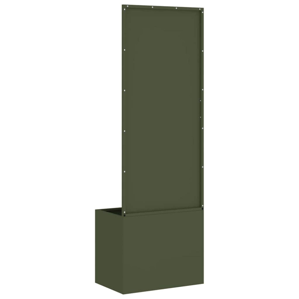 Produktbild för Trädgårds integritetsskärm Olivgrön 50 x 150 cm Kallvalsat stål