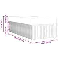 Produktbild för Sängram med madrass Kräm 90 x 190 cm tyg