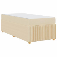 Produktbild för Sängram med madrass Kräm 90 x 190 cm tyg