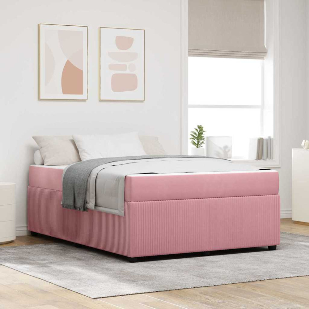 Produktbild för Sängram med madrass Rosa 160 x 200 cm tyg