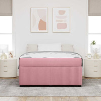 Produktbild för Sängram med madrass Rosa 160 x 200 cm tyg