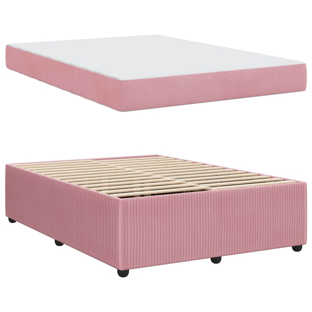 Produktbild för Sängram med madrass Rosa 160 x 200 cm tyg