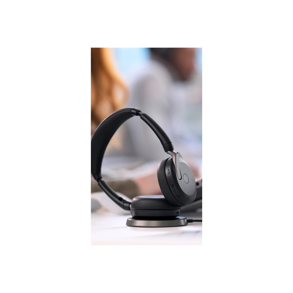 Produktbild för Jabra Evolve2 65 Flex UC Stereo - headset - USB-A - med trådlös laddningsplatta