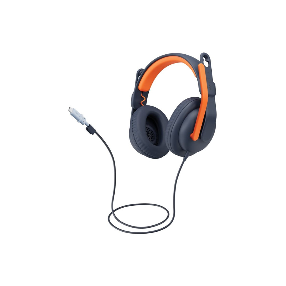 Produktbild för Logitech Zone Learn Wired Over-Ear Headset for Learners, USB-C - hörlurar med mikrofon - ersättning - USB-C