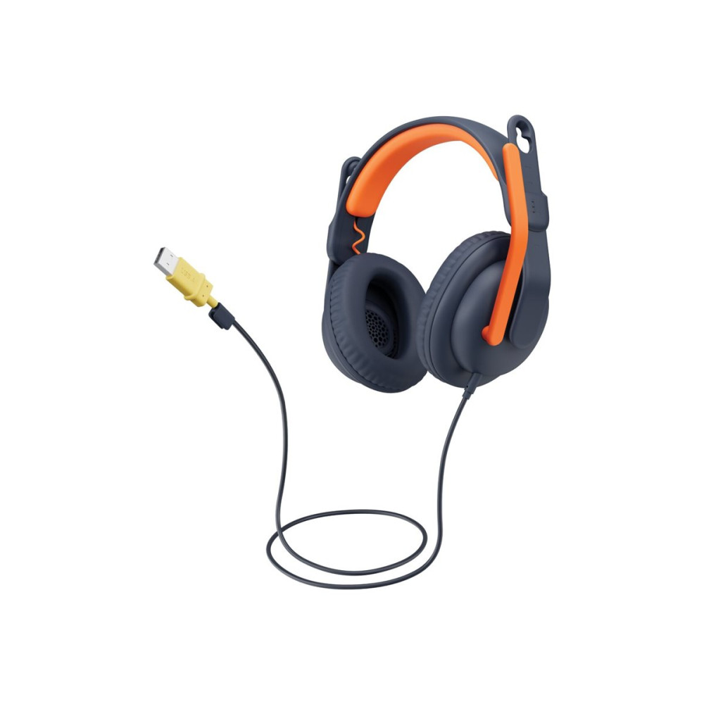 Produktbild för Logitech Zone Learn Wired Over-Ear Headset for Learners, USB-C - hörlurar med mikrofon - ersättning - USB-C