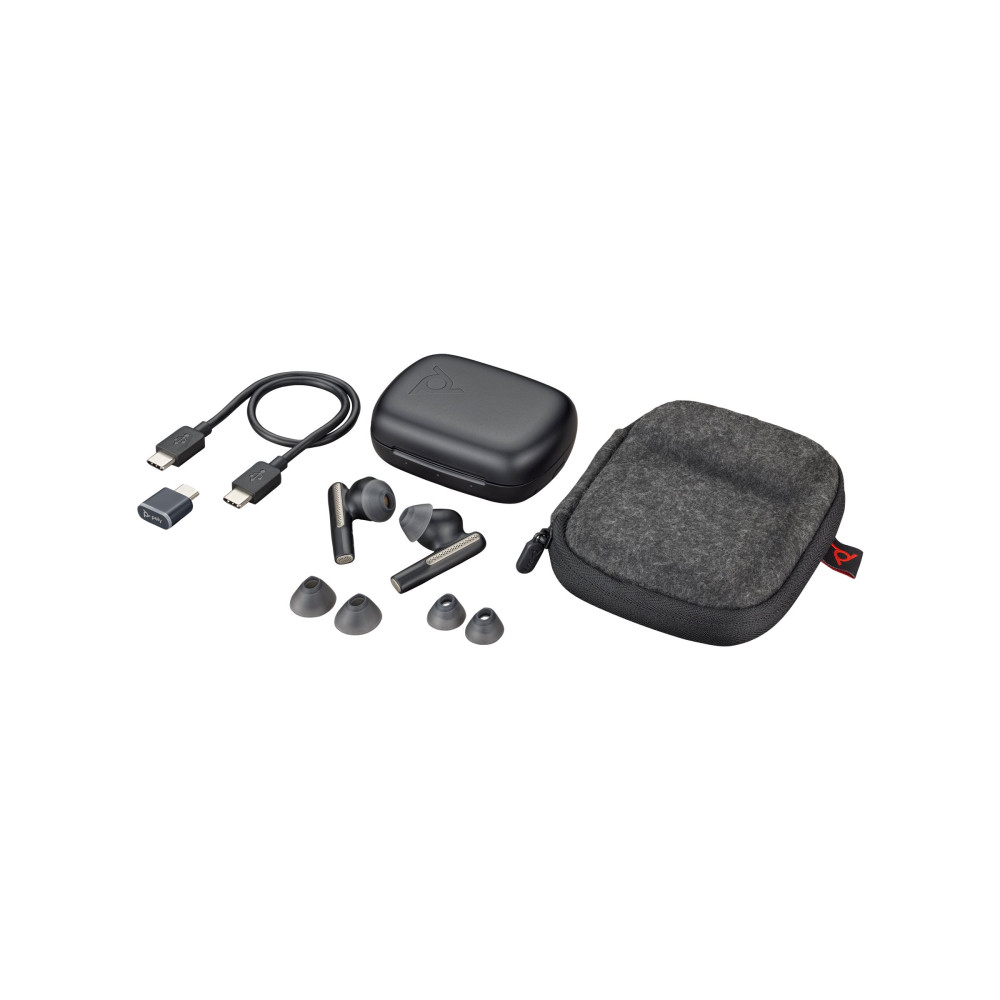 Produktbild för HP Poly Voyager Free 60 UC - True wireless-hörlurar med mikrofon - USB-C via Bluetooth-adapter