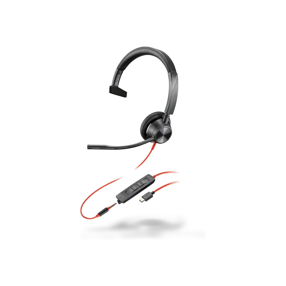 Produktbild för HP Poly Blackwire 3315 - headset - 3,5 mm kontakt, USB-C