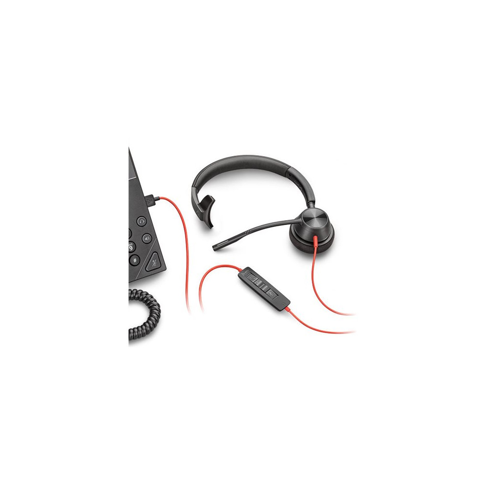 Produktbild för HP Poly Blackwire 3315 - headset - 3,5 mm kontakt, USB-C